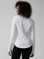 Athleta White Ribbed Zip Through Sweatshirt - Image 5 of 9