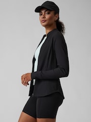 Athleta Black Ribbed Zip Through Sweatshirt - Image 3 of 9