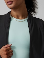 Athleta Black Ribbed Zip Through Sweatshirt - Image 4 of 9