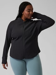 Athleta Black Ribbed Zip Through Sweatshirt - Image 9 of 9