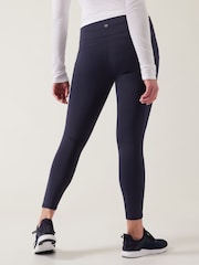 Athleta Navy Blue 7/8 Length Saluation High Waisted Pocket Leggings - Image 2 of 2