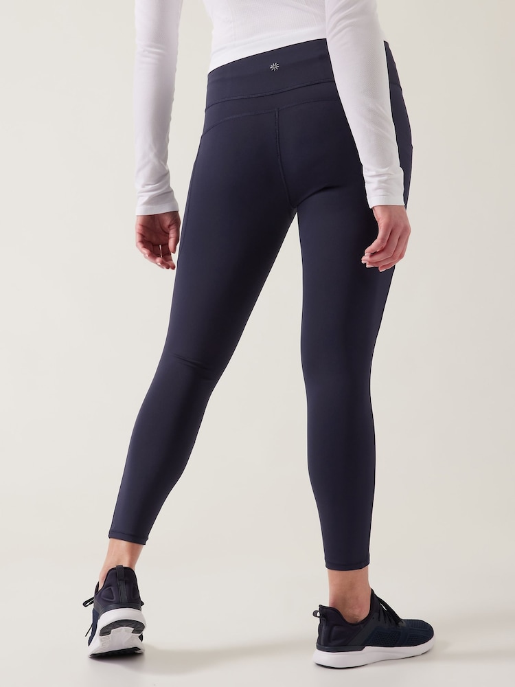 Athleta Navy Blue 7/8 Length Saluation High Waisted Pocket Leggings - Image 2 of 2