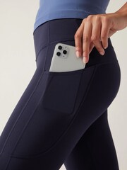 Athleta Navy Blue 7/8 Length Saluation High Waisted Pocket Leggings - Image 5 of 6