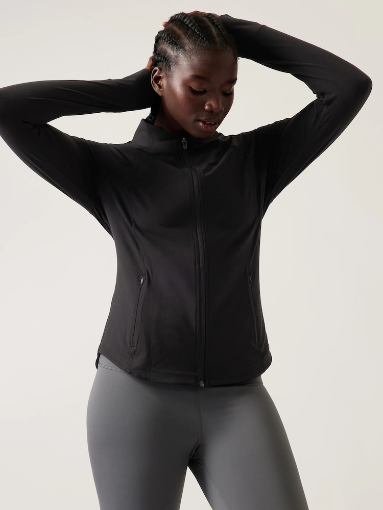 Athleta Black Zip Through Gym Jacket - Image 1 of 10