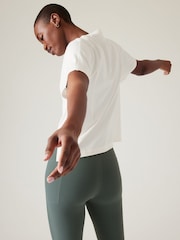 Athleta White Short Sleeve Crew Neck Effortless Supima Cotton T-Shirt - Image 4 of 4