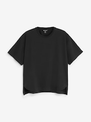 Athleta Black Short Sleeve Crew Neck Effortless Supima Cotton T-Shirt - Image 5 of 5