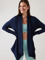 Athleta Blue Pranayama Restore Long Wrap Cardigan - Image 3 of 5