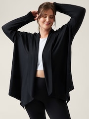 Athleta Black Pranayama Restore Long Wrap Cardigan - Image 1 of 6