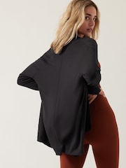 Athleta Black Pranayama Restore Long Wrap Cardigan - Image 4 of 6