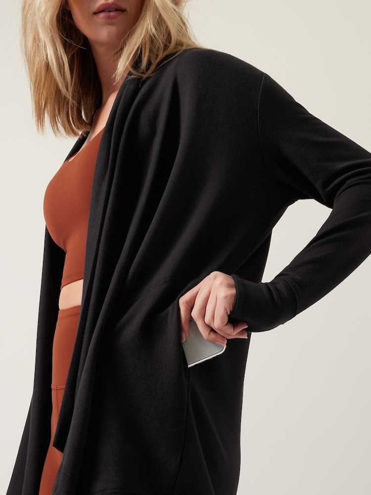 Athleta Black Pranayama Restore Long Wrap Cardigan - Image 6 of 6