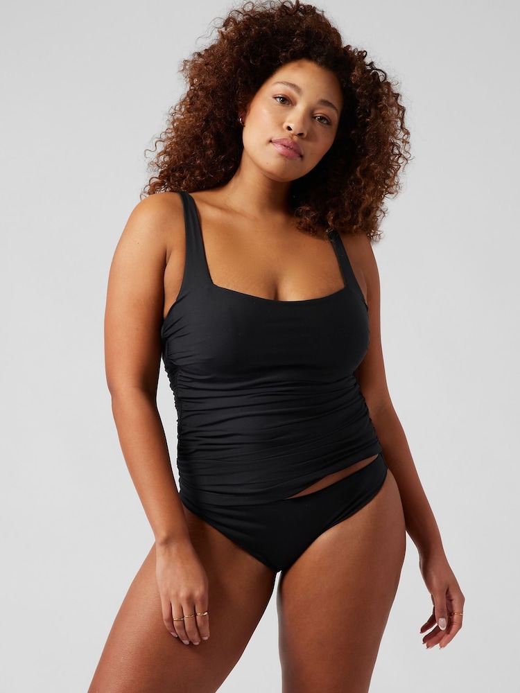 Athleta Black Square Neck Bra Cup Tankini Top - Image 1 of 4
