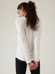 Athleta Cream Long Sleeve Crew Neck Train T-Shirt - Image 2 of 5
