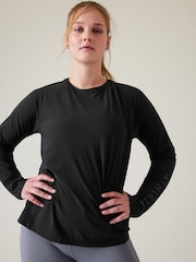 Athleta Black Long Sleeve Crew Neck Train T-Shirt - Image 4 of 5