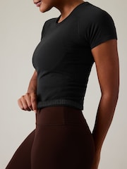 Negro - Camiseta sin costuras de manga corta y cuello redondo de Athleta - Imagen 11 de 11
