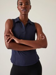 Athleta Blue Sleeveless Upf Polo Polo Shirt - Image 1 of 6