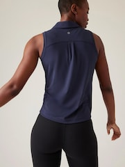 Athleta Blue Sleeveless Upf Polo Polo Shirt - Image 2 of 6