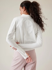 Athleta White Long Sleeve Polo Shirt - Image 2 of 6