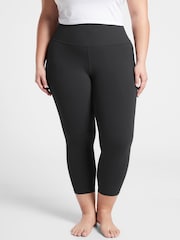Athleta Black 3/4 Length Salutation High Waisted Pocket Leggings - Image 1 of 6