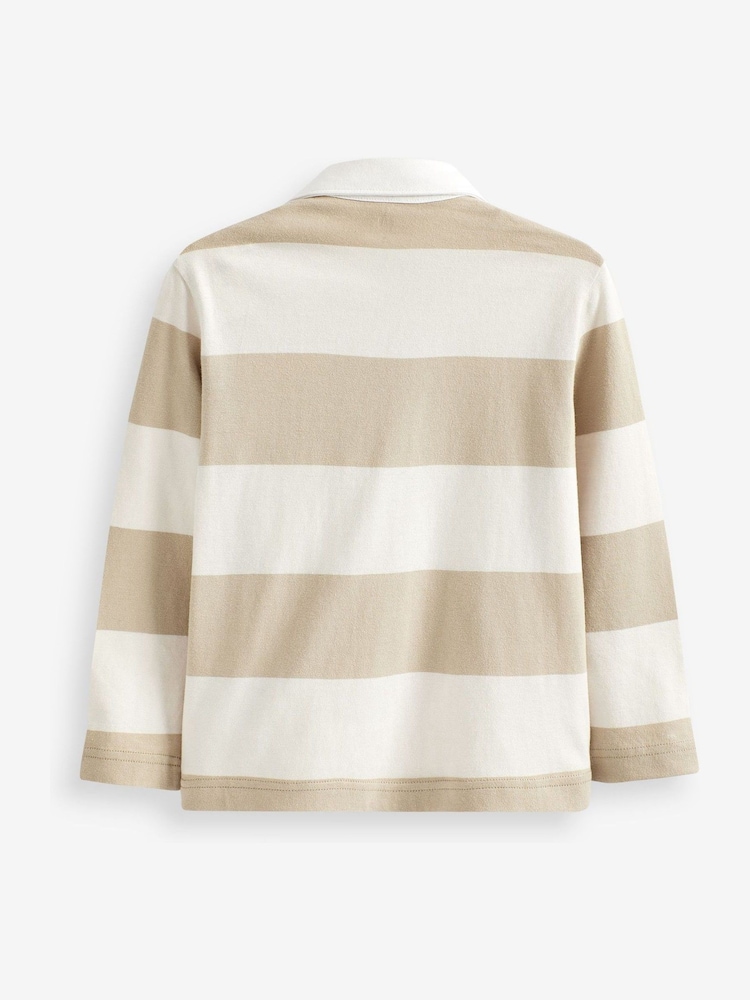 Gap Brown Stripe Rugby Long Sleeve Shirt - Image 2 of 3