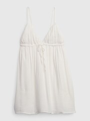 Gap White Gauze Tie-Front Sleeveless Mini Dress - Image 1 of 6