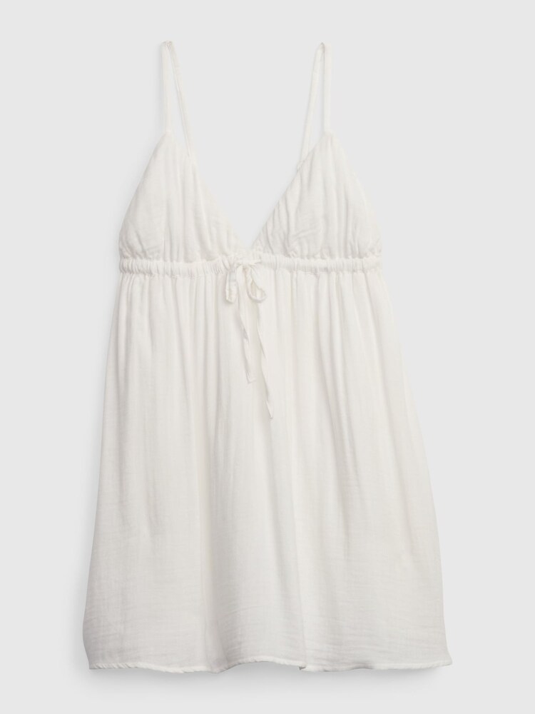 Gap White Gauze Tie-Front Sleeveless Mini Dress - Image 1 of 6