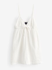 Gap White Gauze Tie-Front Sleeveless Mini Dress - Image 4 of 6