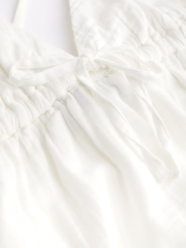 Gap White Gauze Tie-Front Sleeveless Mini Dress - Image 6 of 6