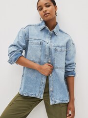 Gap Blue Denim Shirt Jacket - Image 1 of 4