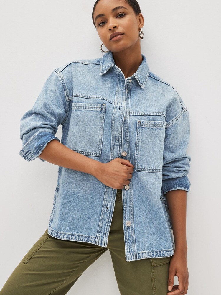 Gap Blue Denim Shirt Jacket - Image 1 of 4