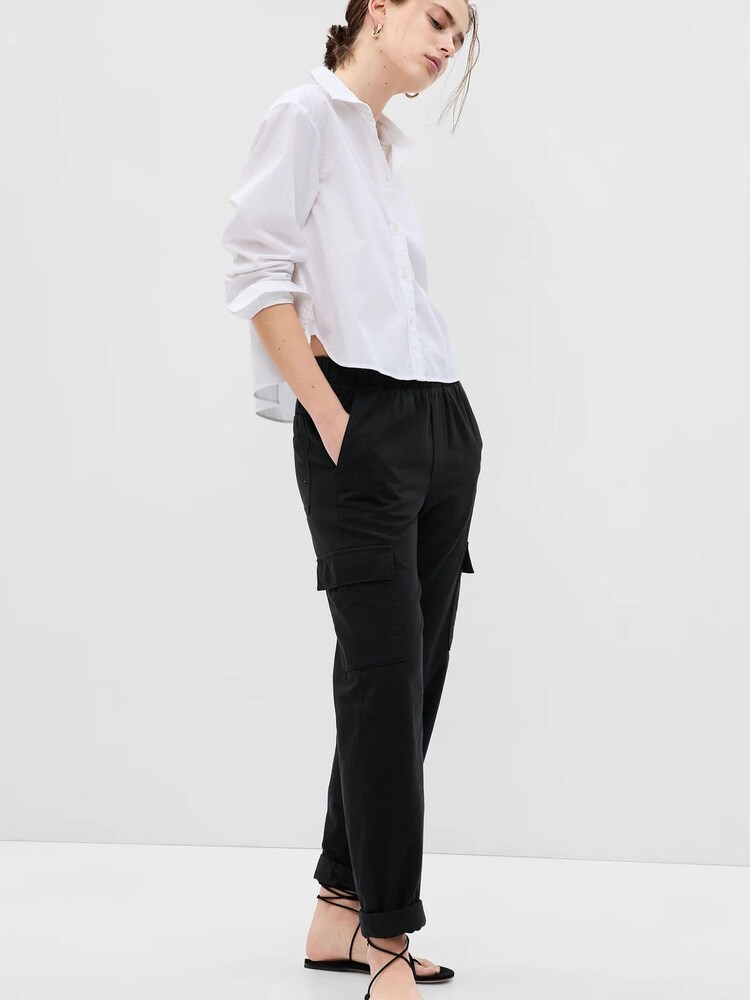 Gap Black Twill Cargo Trousers - Image 1 of 5