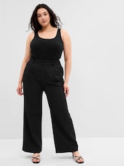 Gap Black Linen Blend Pleated Trousers - Image 3 of 5