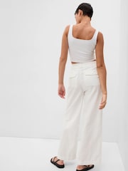 Gap White Linen Blend Pleated Trousers - Image 2 of 6