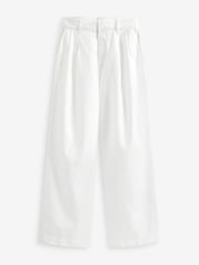 Gap White Linen Blend Pleated Trousers - Image 5 of 6