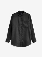 Gap Black Linen Boyfriend Shirt - Image 6 of 6