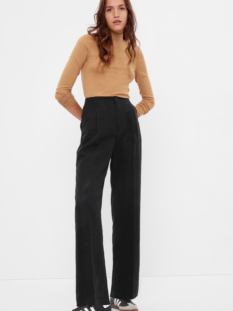 Gap Black High Waisted Tailored Wide Leg Suit Trousers - Image 1 of 1