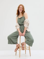 Gap Green Wide-Leg Cami Jumpsuit - Image 1 of 1