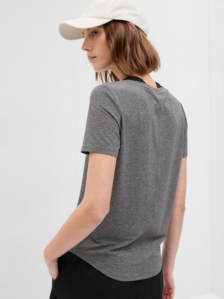 Grey - Gap Breathe Short Sleeve Crew Neck T-Shirt - Image 2 of 2 Grey - Gap Breathe Short Sleeve Crew Neck T-Shirt - Image 2 of 2