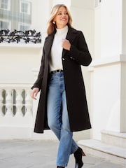 Friends Like These Black Longline Tailored Smart Coat - Image 3 of 4