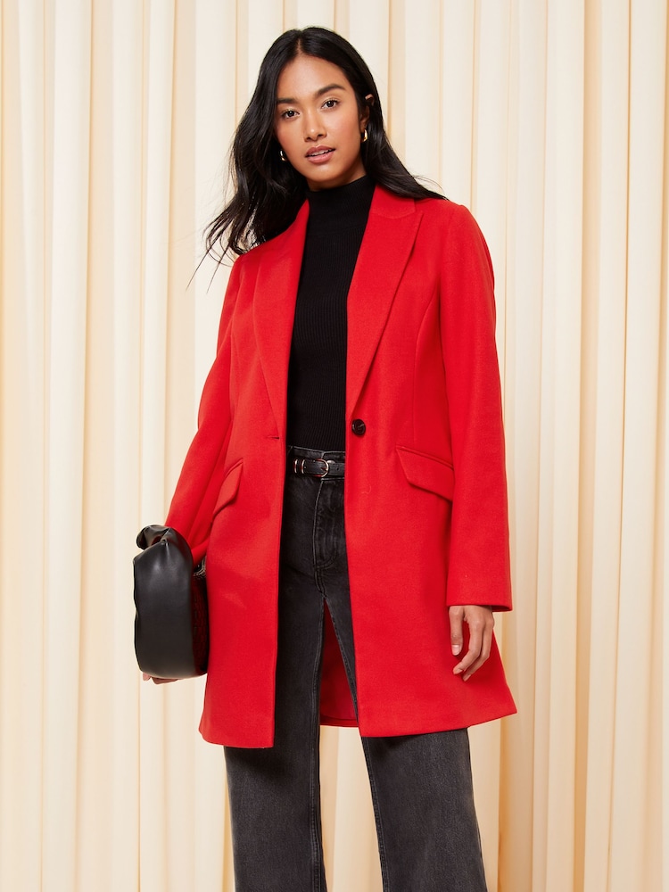 Friends Like These Red Tailored Single Button Coat - Image 1 of 4