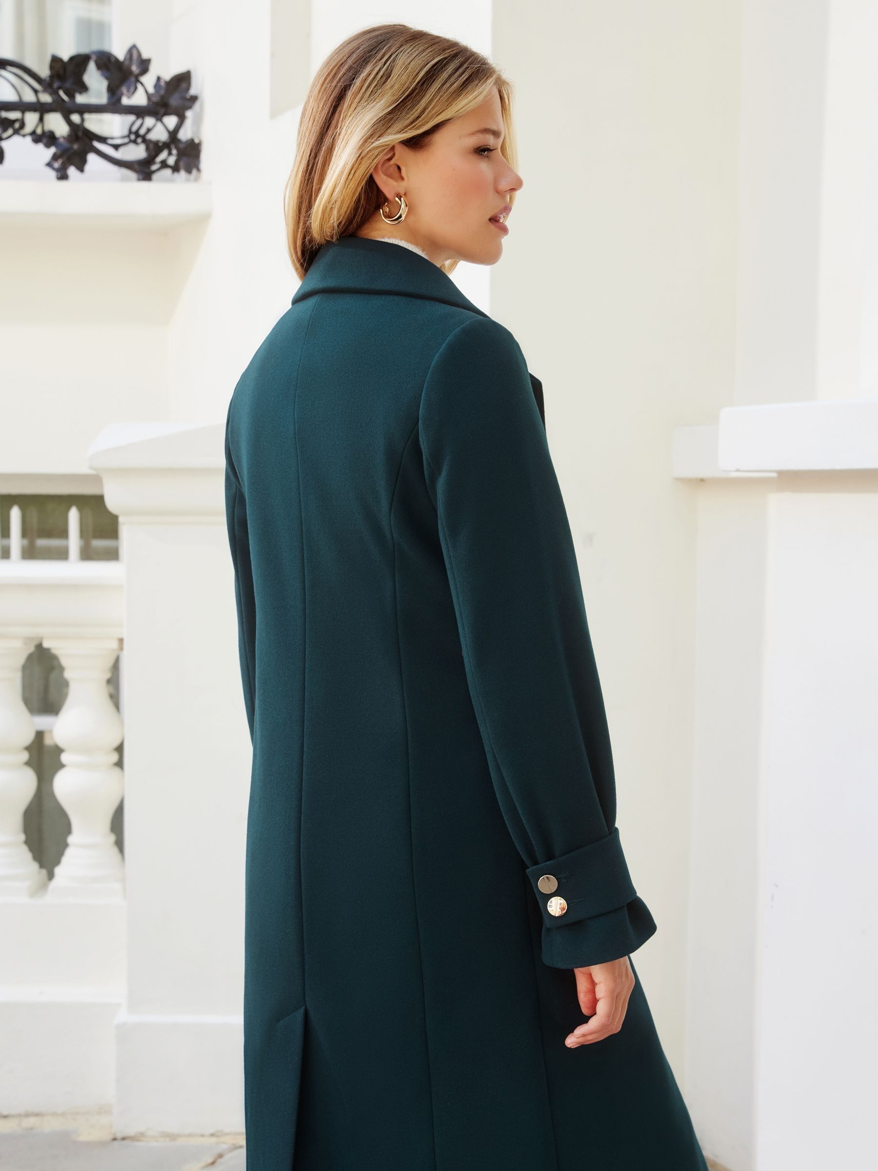 Buy Friends Like These Teal Green Longline Tailored Smart Coat from Next Luxembourg
