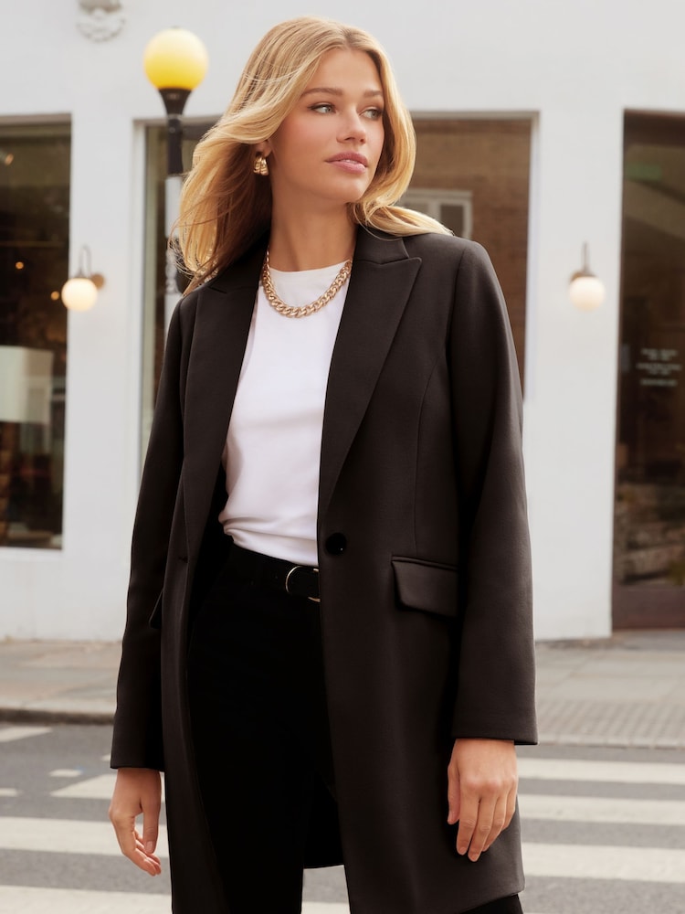 Friends Like These Black Tailored Single Button Coat - Image 1 of 4