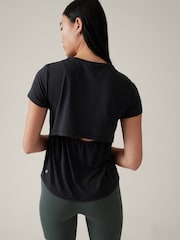 Athleta Black Short Sleeve Crew Neck Air Out T-Shirt - Image 2 of 7