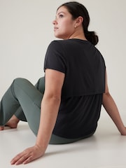 Athleta Black Short Sleeve Crew Neck Air Out T-Shirt - Image 5 of 7