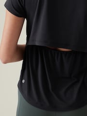 Athleta Black Short Sleeve Crew Neck Air Out T-Shirt - Image 6 of 7