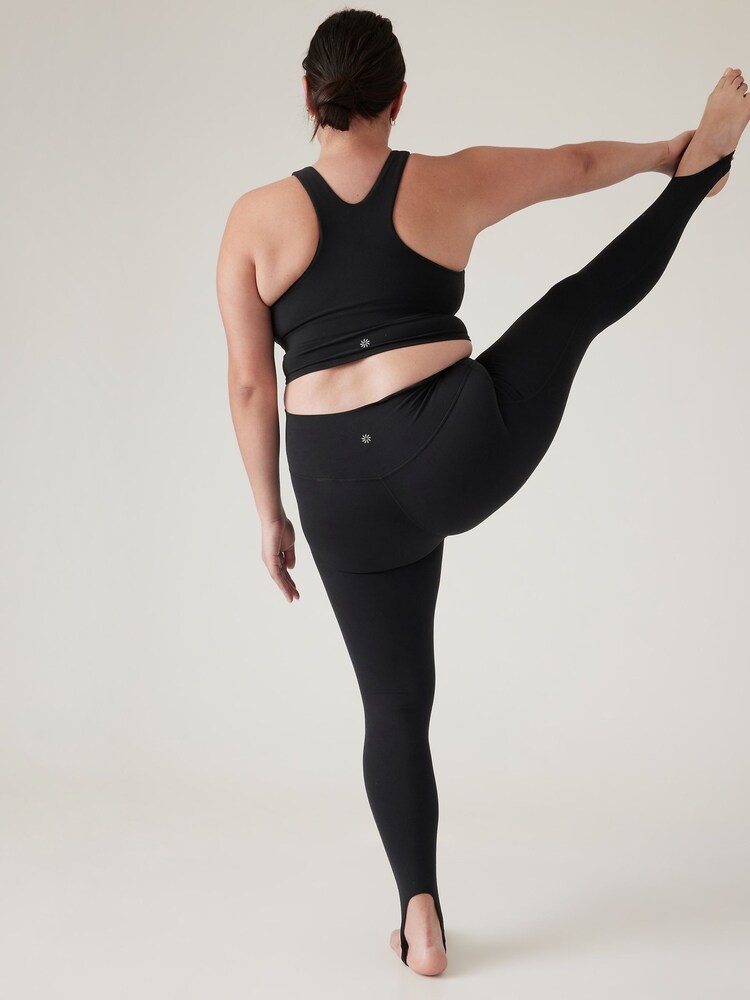 Athleta Black Transcend Mid Rise Stirrup Leggings - Image 2 of 5 Athleta Black Transcend Mid Rise Stirrup Leggings - Image 2 of 5