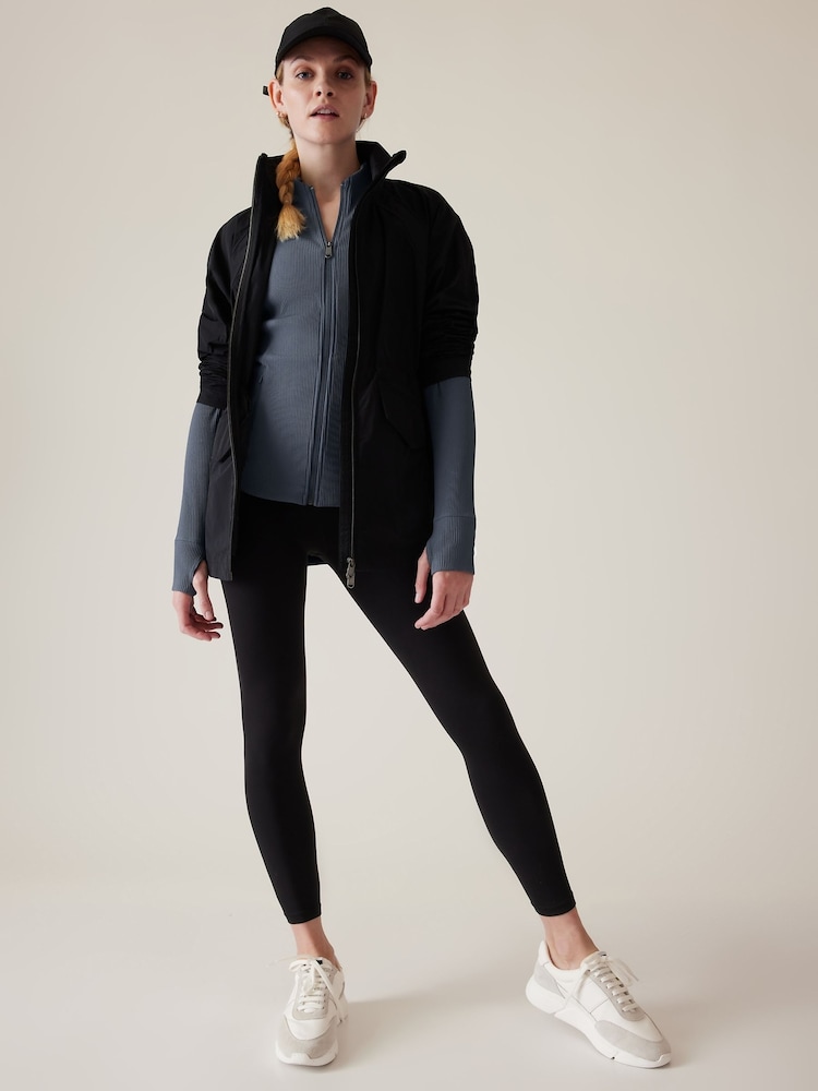 Athleta Blue Ribbed Zip Through Sweatshirt - Image 5 of 5 Athleta Blue Ribbed Zip Through Sweatshirt - Image 5 of 5
