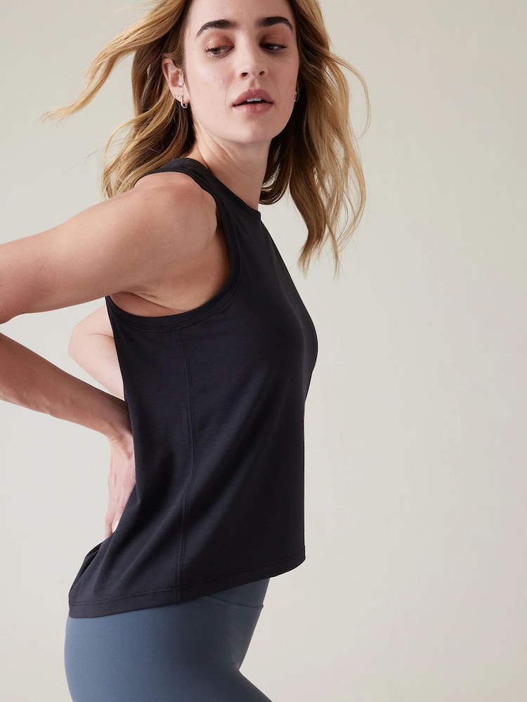 Athleta Black Crew Neck Muscle Tank - Image 2 of 5
