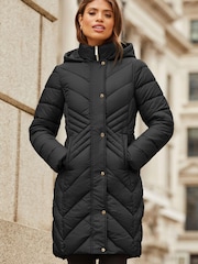 Lipsy Black Chevron Lightweight Padded Coat - Image 2 of 4