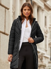 Lipsy Black Chevron Lightweight Padded Coat - Image 4 of 4