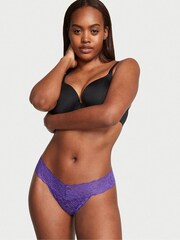 Victoria's Secret Purple Shock Lace Up Thong Lace Knickers - Image 1 of 3